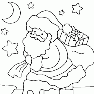 Coloriage Pere Noel Cadeaux Cheminee Petits Pieds Petites Mains